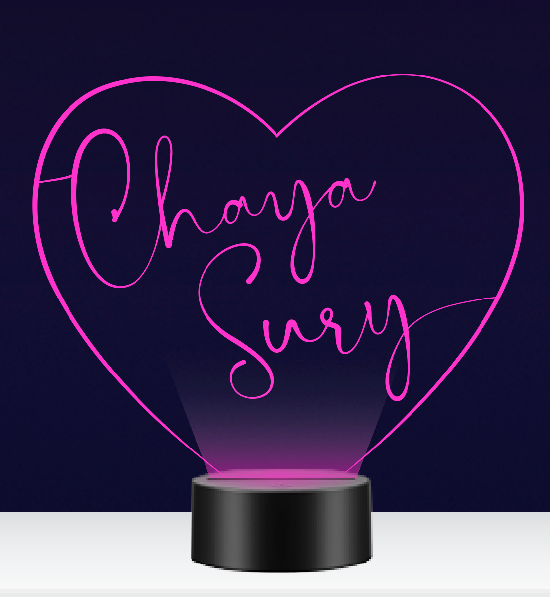 B232 - Script Heart Design LED Nightlight